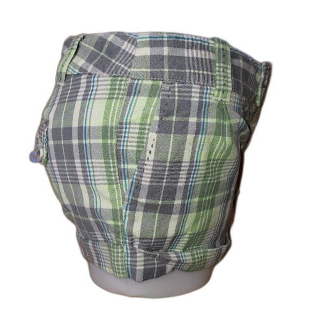 AEROPOSTALE Green Plaid Shorts with Flap Back Pockets Junior Size 5/6 - Picture 3 of 9